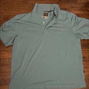 Greg Norman Men's Heather Teal Polo - Soft Sea Green